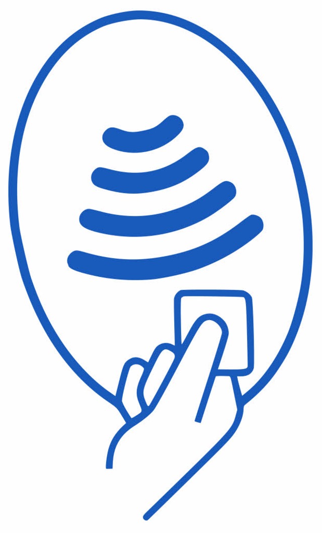 An diesem Symbol erkennt man das kontaktlose Bezahlen  | Foto: Grafik:BZ