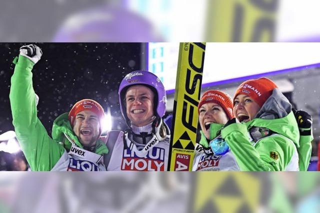 Gold, Silber und Bronze für deutsche Skispringer