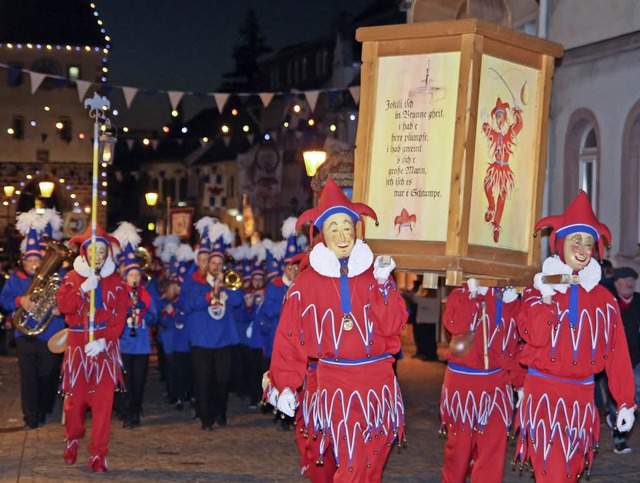 Sternmarsch der Jokili und Musikgruppe...ch Oberjokili Patric Hgel stattfand.   | Foto: Ruth Seitz