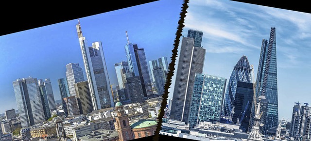 Werden wohl doch nicht nher zusammenr...nzpltze London (rechts) und Frankfurt  | Foto: BZ-Grafik