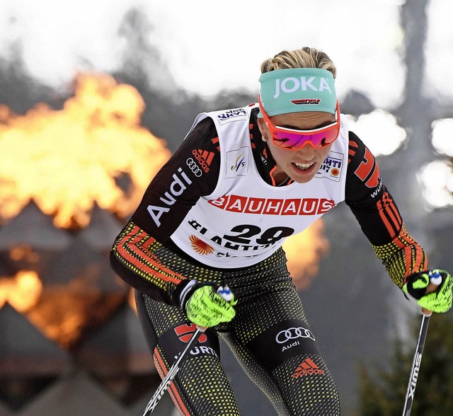 Feuer und Flamme in Lahti:  die Schwarzwlderin Stefanie Bhler    | Foto: DPA