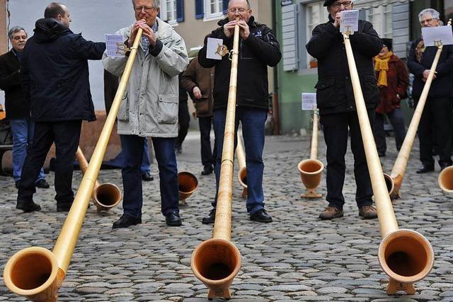 Fotos: Alphrner auf dem Marktplatz in Staufen