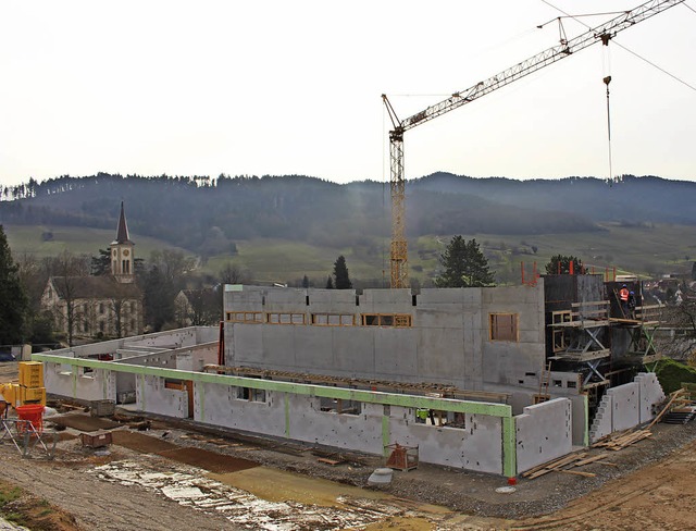 Der  Bau  der  Altenberghalle  in Lauf...er  Rohbau  ist  fast  fertiggestellt.  | Foto: Ingeborg Grziwa