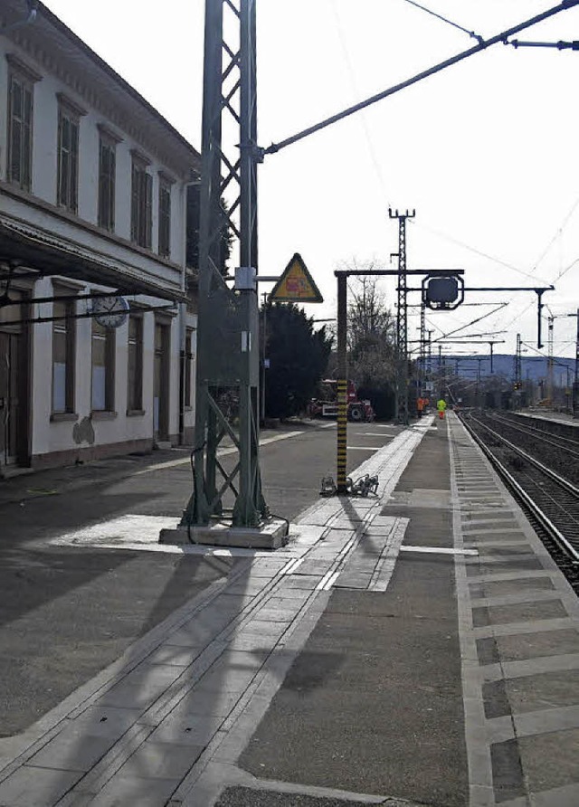 Im Mai beginnt der Umbau der Bahnsteige in Haltingen.   | Foto: Senf