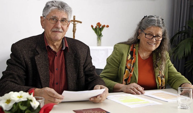 Rosa und Wilhelm Rojek bei der Matinee im Gemeindehaus der  Luther-Gemeinde   | Foto: Heidi Fssel