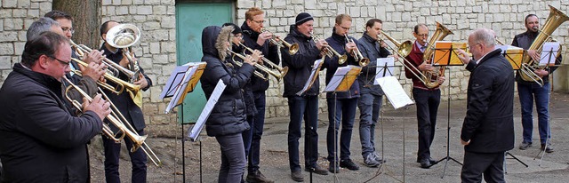 Der Posaunenchor aus Ihringen unter de...taltete den Gottesdienst musikalisch.   | Foto: Ruben Moratz