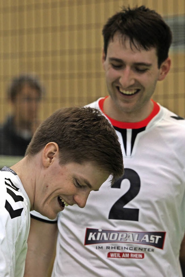 Gut lachen: Steffen Weber (rechts) und Samuel Schack  | Foto: Rogowski