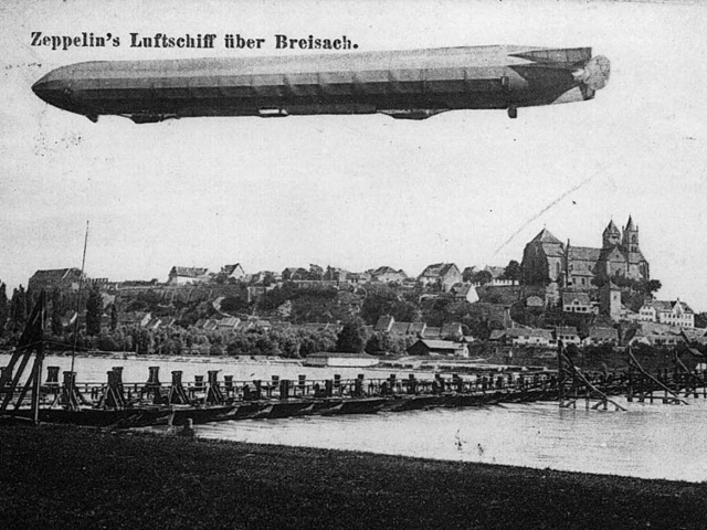 Das Luftschiff LZ4  tauchte 1908 ber Breisach auf.  | Foto: Stadtarchiv Breisach