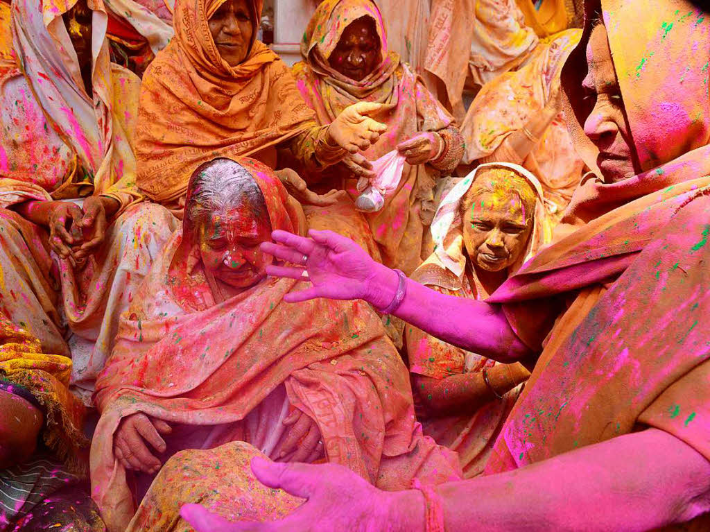 Holi-Festival in Vrindavan, Indien