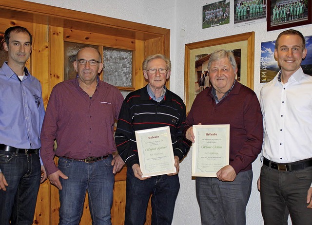 v.l.n.r.: Erster Vorsitzender Technik,...cheidende Vorsitzende Jochen Oberkirch  | Foto: Renate Dannecker