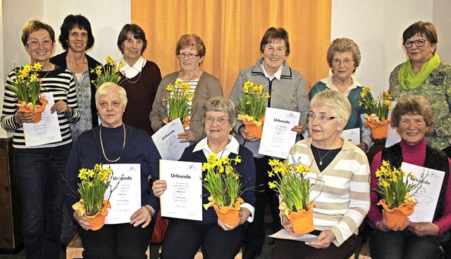 Mit Blumen ehrte Landfrauenvorsitzende... Anneliese Neff und Rosemarie Faller.   | Foto: Karla Scherer