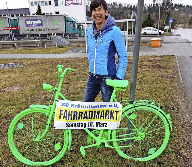 Der Brunlinger Gebraucht-Fahrradmarkt...n Vera Sulzmann vom Organisationsteam.  | Foto: Skiclub