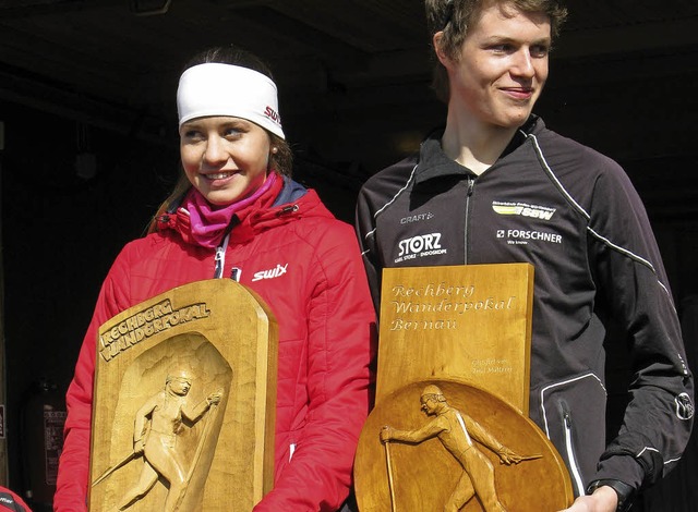 Katharina Baum und Florian Winker haben den Wanderpokal gewonnen.  | Foto: Ulrike Spiegelhalter