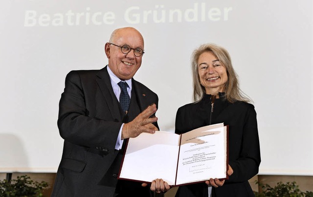 Peter Strohschneider, Prsident der De...tige Offenburgerin  Beatrice Grndler.  | Foto: DFG/David Auerhofer