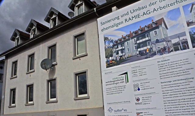 Die Sanierung der ehemaligen Ramie-Hu...n preisgnstigen Wohnraum zu schaffen.  | Foto: Gerhard Walser