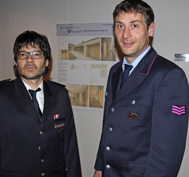 Friedrich Sthlin (neue Uniform, links) und Michael Sexauer (alte Uniform)  | Foto: horst david