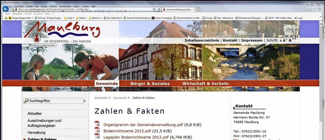 Nach acht Jahren soll der Auftritt der...g www.maulburg.de berarbeitet werden.  | Foto: BZ
