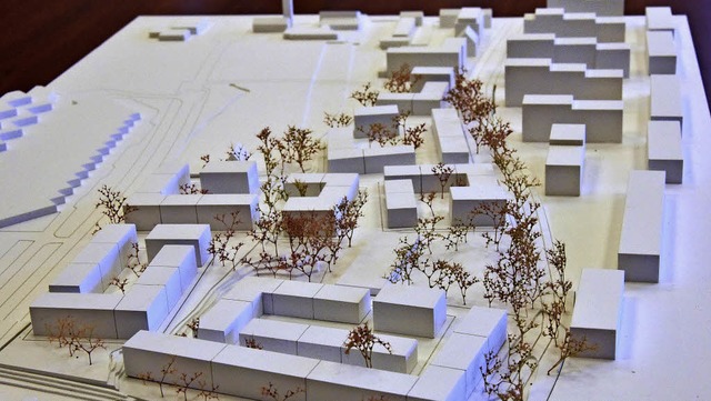 Nach diesem Modell soll das Quartier i...chsten zehn Jahren entwickelt werden.  | Foto: Michael Bamberger