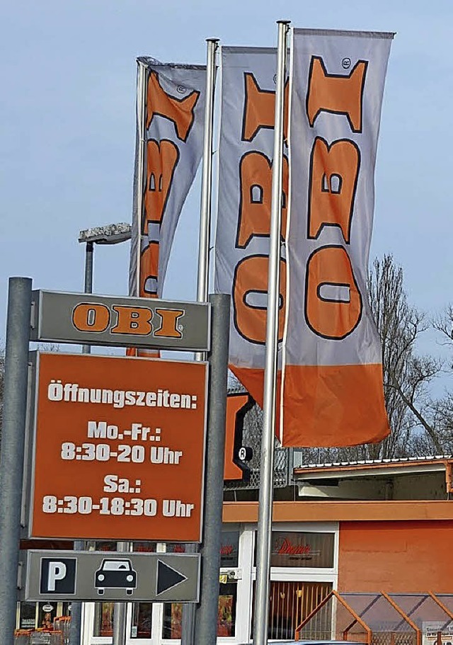 Fahnen von Obi sollen bald auch in Laufenburg wehen.   | Foto: Kocher