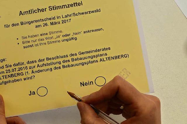 Bebauung des Altenbergs: Brgerentscheid verfehlt Quorum