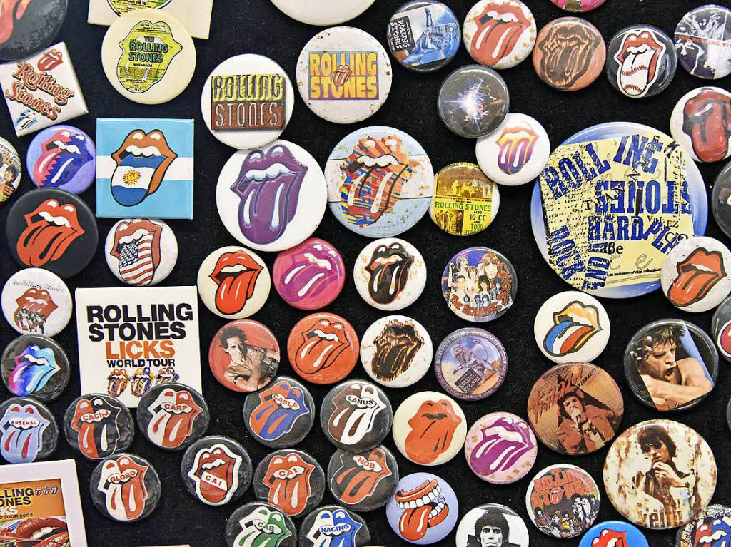 Ansteckend: Buttons mit Rolling-Stones-Motiven