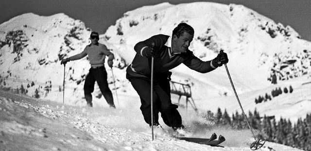 Bis 30. April zeigt das Sportmuseum  &...r, Olympiasieger  in St. Moritz 1948.   | Foto: Walter Scheiwiller