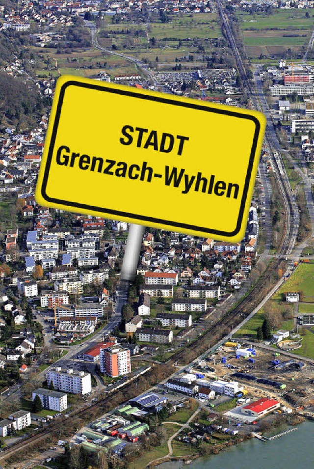 Falls die Gemeinde zur Stadt werden wo...t, bruchte sie ein neues Ortsschild.   | Foto: Repro: BZ