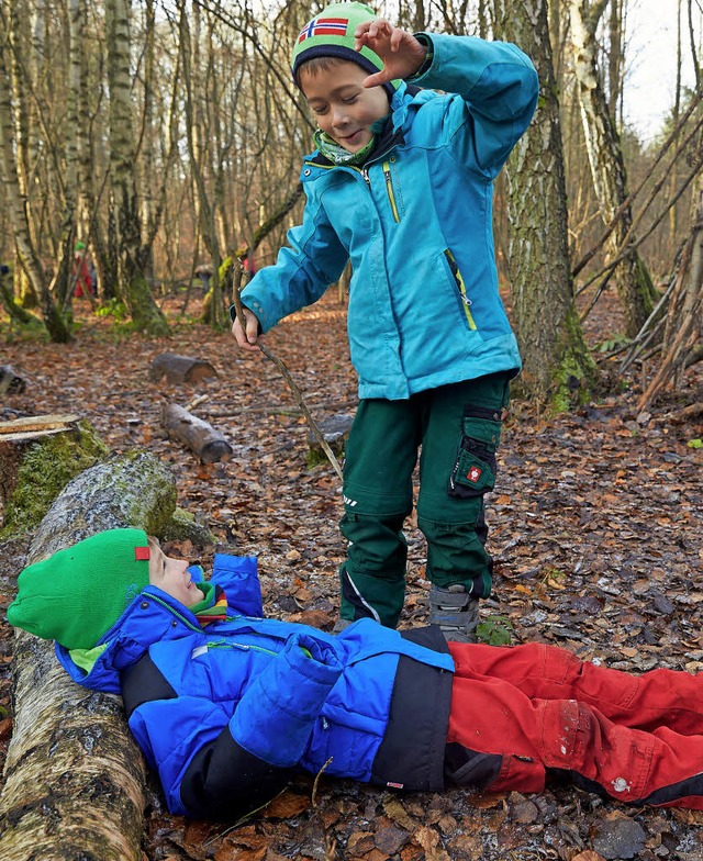 hnlich wie diese Waldkindergartenkind...uen &#8211; egal bei welchem Wetter.   | Foto: Symbolbild: dpa