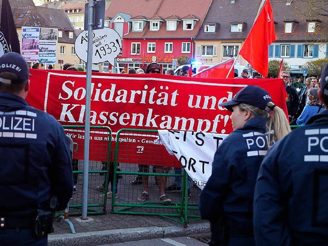 In Breisach hat eine Anti-AfD-Demo stattgefunden.  | Foto: Patrick Kerber
