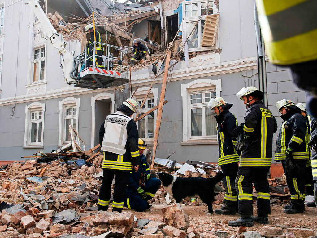 Explosion eines Mietshauses in Dortmund.