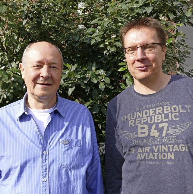 Hatten die Idee zu dem Straenfest: Alfred Lauber (links) und Georg Klingele   | Foto: Theresa Ogando