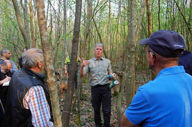 Die Eiche ist der Zukunftsbaum, die Ki...zeller Wald mit Frster Gunter Hepfer.  | Foto: Hagen Spth