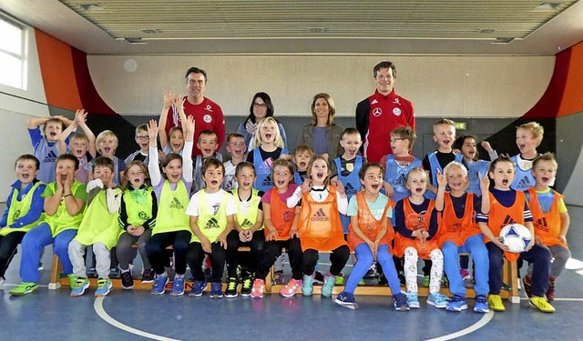 Jede Menge Spa hatten die Schler der...ningsmethoden im Kinderfuball kennen.  | Foto: Annegret Freudig