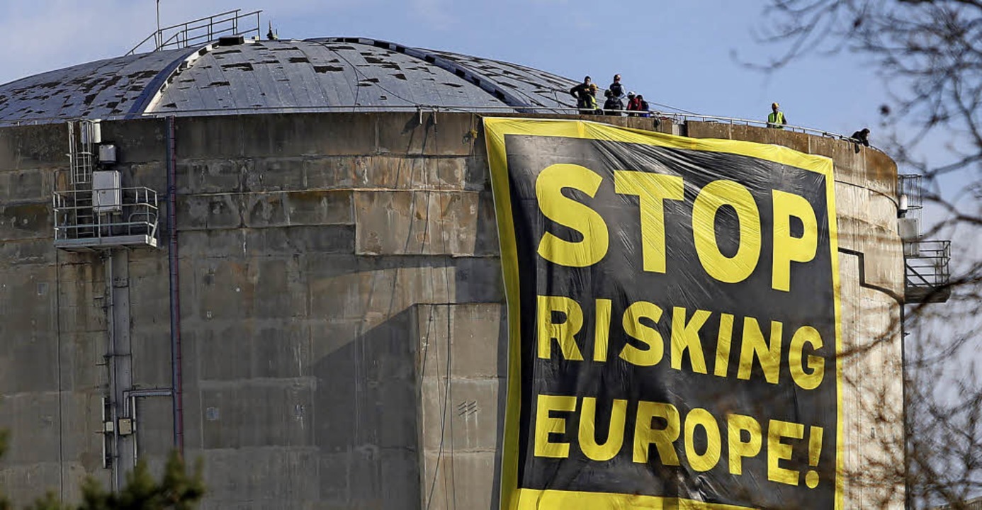 Greenpeace-Protestaktion beim Akw Fessenheim im Jahr 2014.   | Foto: Oliver Huber