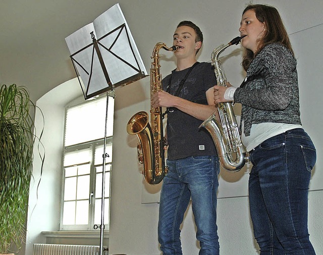 Der Nachwuchs des Musikvereins Binzen ...erin Chiara Kalchschmidt am Saxophon.   | Foto: Regine Ounas-krusel