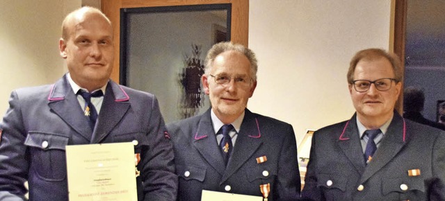 Bei der Feuerwehrversammlung geehrt wu...er, Thomas Isele, Thomas Erwin Isele.   | Foto: Evamarie Kurfess