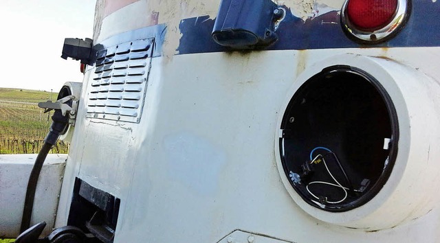 Unbekannte haben die Stirnlampen am Triebwagen des Rebenbummlers gestohlen.   | Foto: privat