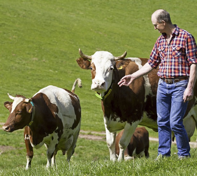 Landwirt Wendelin Schwr begleitet sein Vieh auf die Weide.   | Foto: Erich Krieger/Bioland