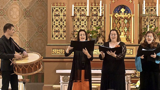 Das Ensemble &#8222;Tre Voci&#8220; pr...istliche Musik in St. Peter und Paul.   | Foto: Wolfgang Knstle