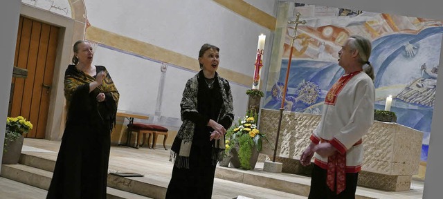 Marina Tchernousova, Olga Romanovskaja...astspiel in der Rickenbacher Kirche.    | Foto: Hrvoje Miloslavic