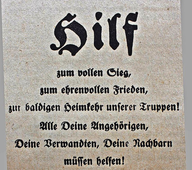 Auch im &#8222;Wehrataler&#8220;  wurd... Ersten Weltkrieg finanzieren konnte.   | Foto: Archivfoto: H.Bader