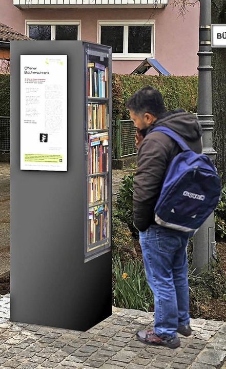 So wird der Bücherschrank in Ortenberg aussehen.   | Foto: Modell: stiftung