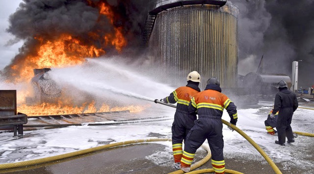 Feuerwehrleute aus Grenzach-Wyhlen war...erwehr zur bung in den Niederlanden.   | Foto: Feuerwehr GW