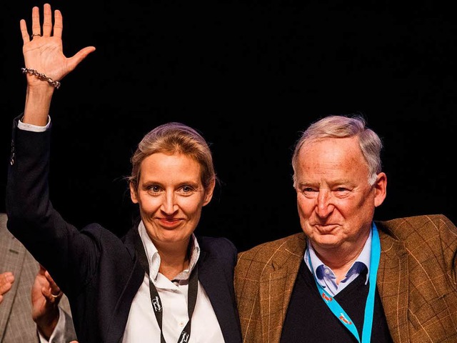 Sie haben Grund zum Jubeln: Alice Weid...llen die AfD in den Bundestag fhren.   | Foto: dpa