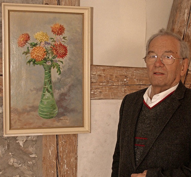 Wieslaw Chrapkiewicz bei der Erffnung...mldeausstellung im Haus Fischerzunft   | Foto: Aloisia Zell