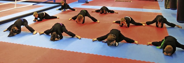 Auffhrung von Kampfsporttraining der Fnf- bis Neunjhrigen  | Foto: Georg Vo