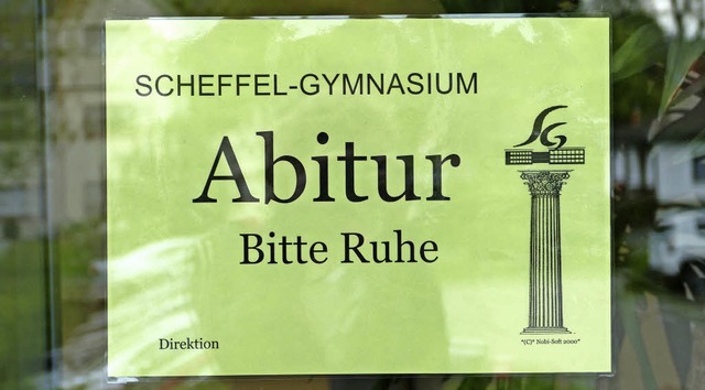 Am Scheffelgymnasium laufen die Abiturprfungen.   | Foto: catherina rpke