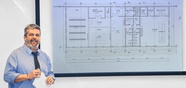 Brgermeister Michael Scharf erlutert...ehrgertehaus untergebracht sein wird.  | Foto: Stefan Limberger-Andris