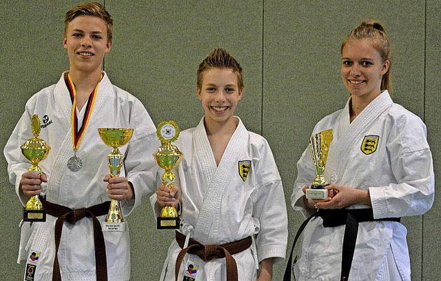 Erfolgreiche Karateka (von links): Tilo, Robin und Jana Heep   | Foto: Privat