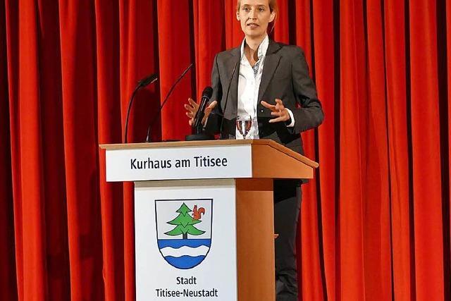 AfD-Spitzenkandidatin Alice Weidel spricht in Titisee-Neustadt